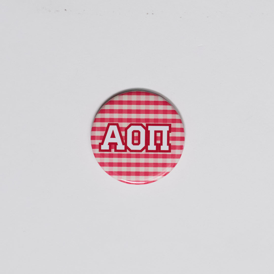 Gingham Sorority Button