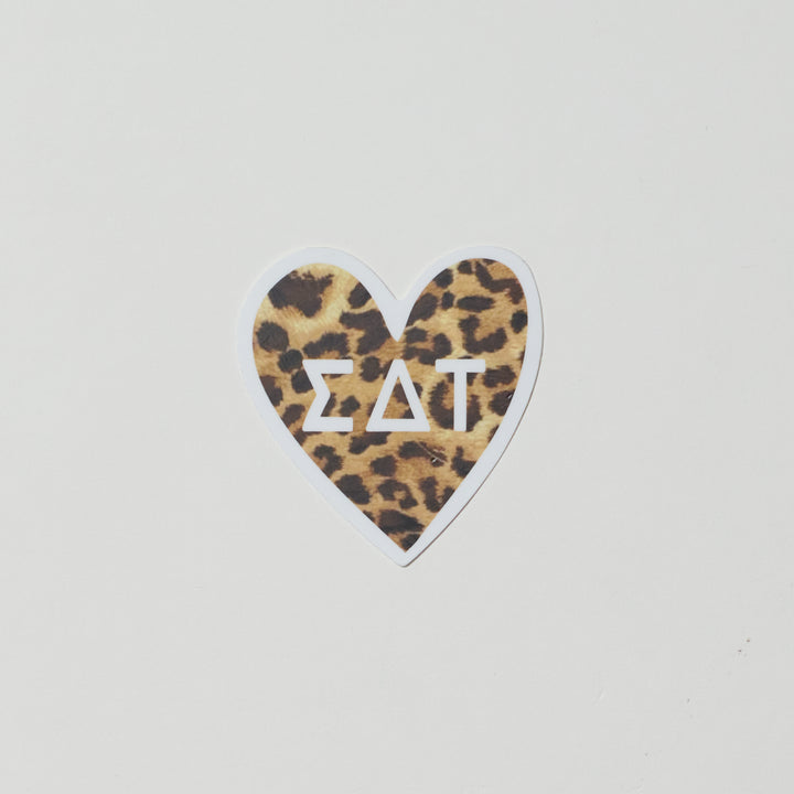 Cheetah Heart Sorority Sticker