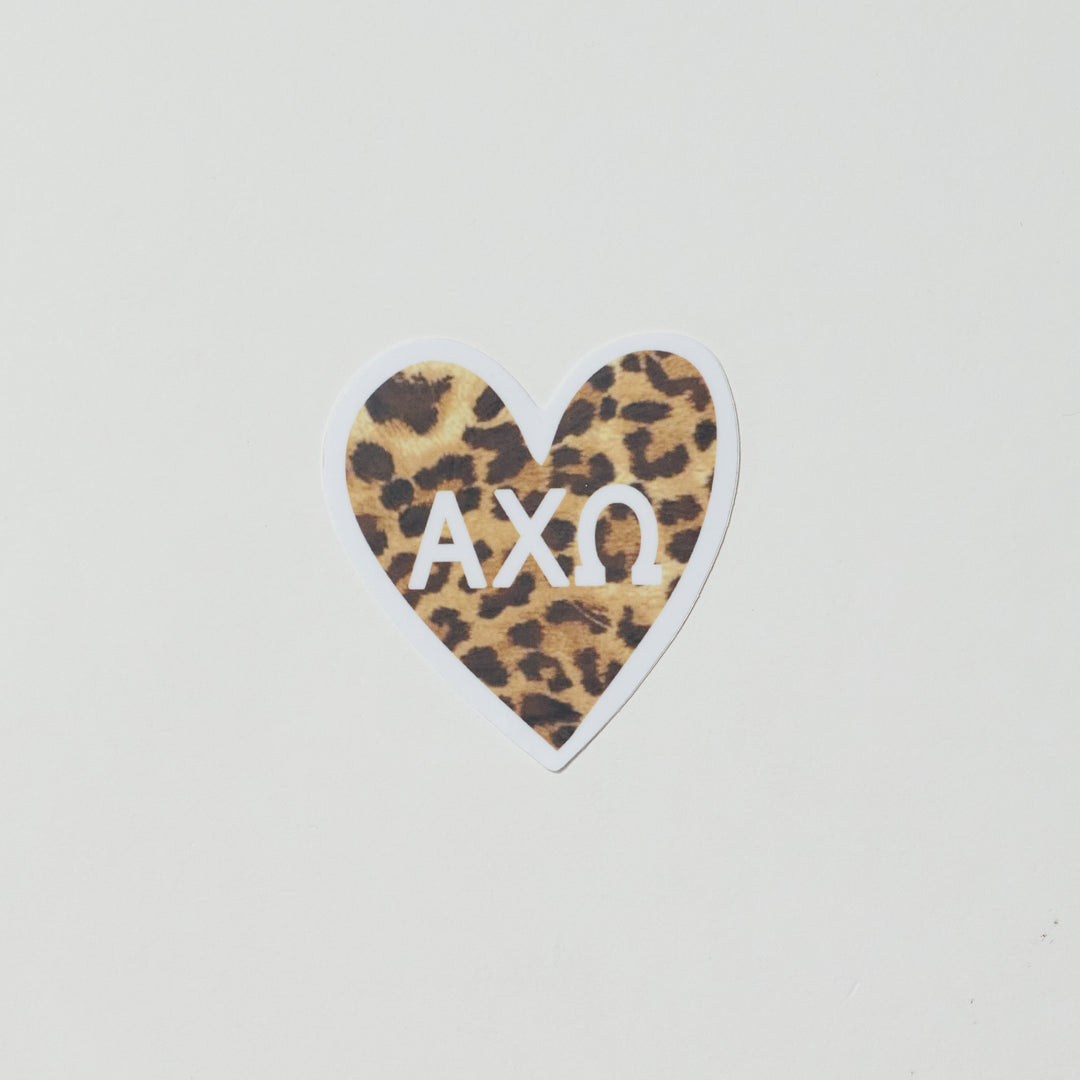 Cheetah Heart Sorority Sticker