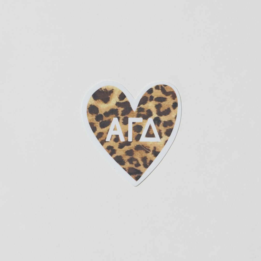 Cheetah Heart Sorority Sticker