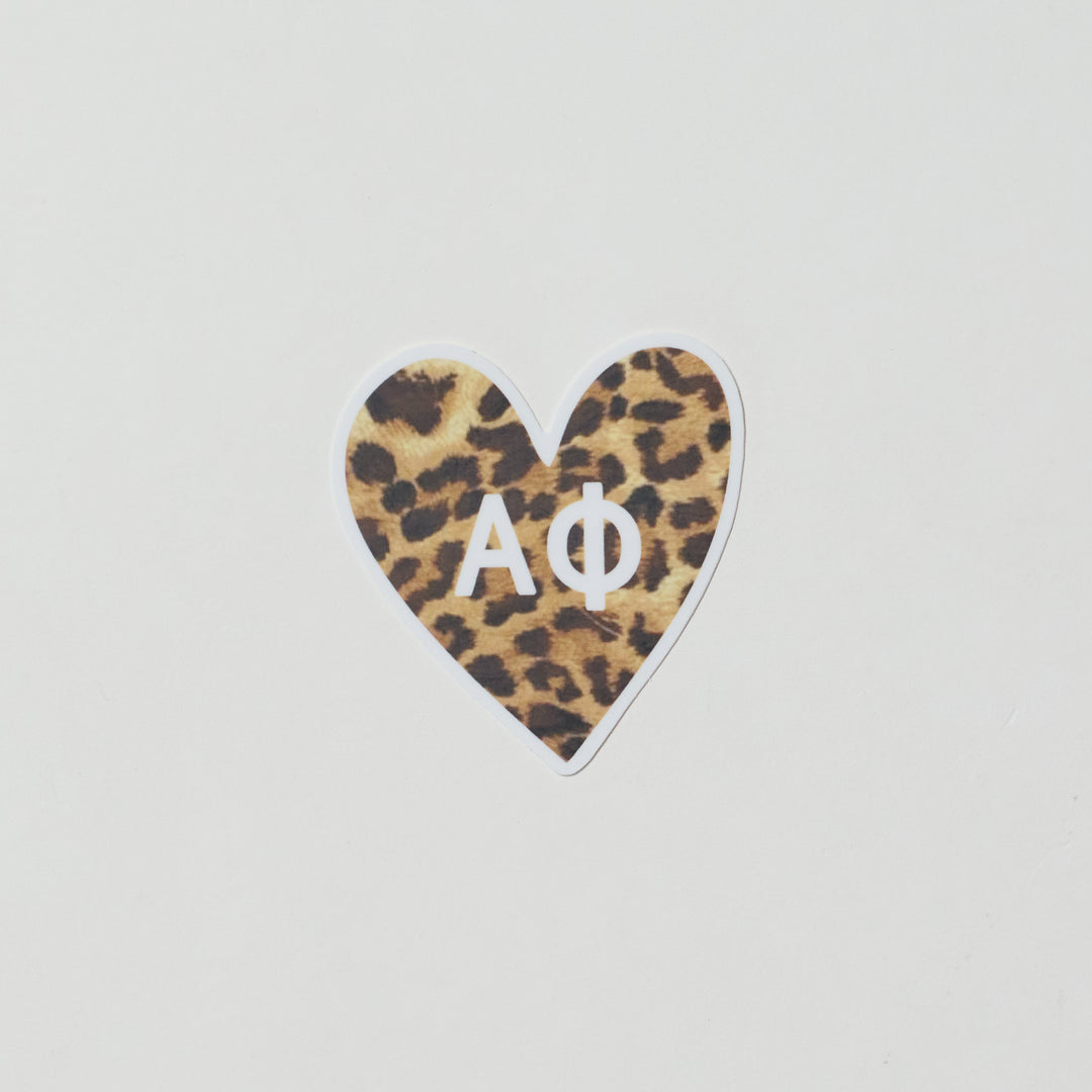 Cheetah Heart Sorority Sticker