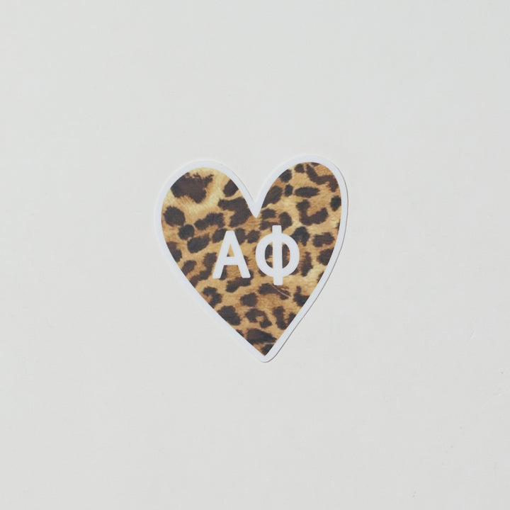 Cheetah Heart Sorority Sticker