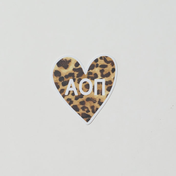 Cheetah Heart Sorority Sticker