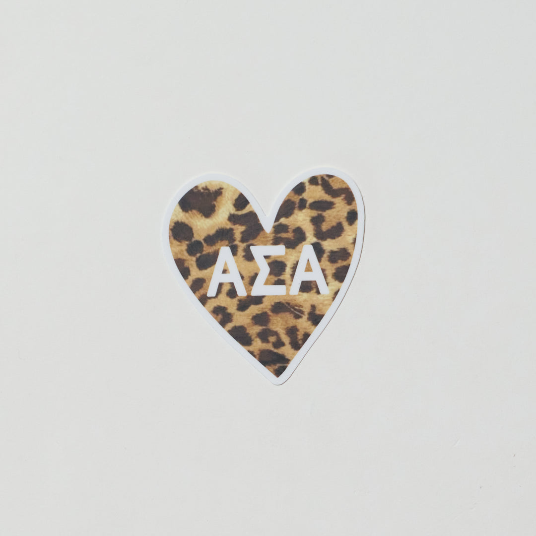 Cheetah Heart Sorority Sticker