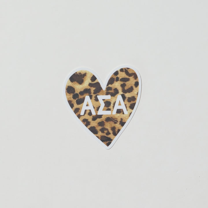 Cheetah Heart Sorority Sticker