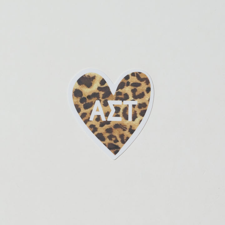 Cheetah Heart Sorority Sticker