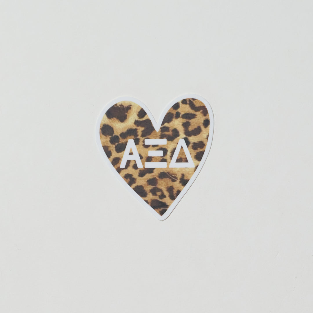 Cheetah Heart Sorority Sticker