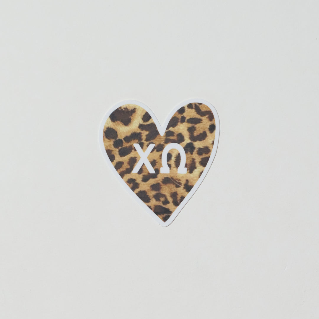 Cheetah Heart Sorority Sticker