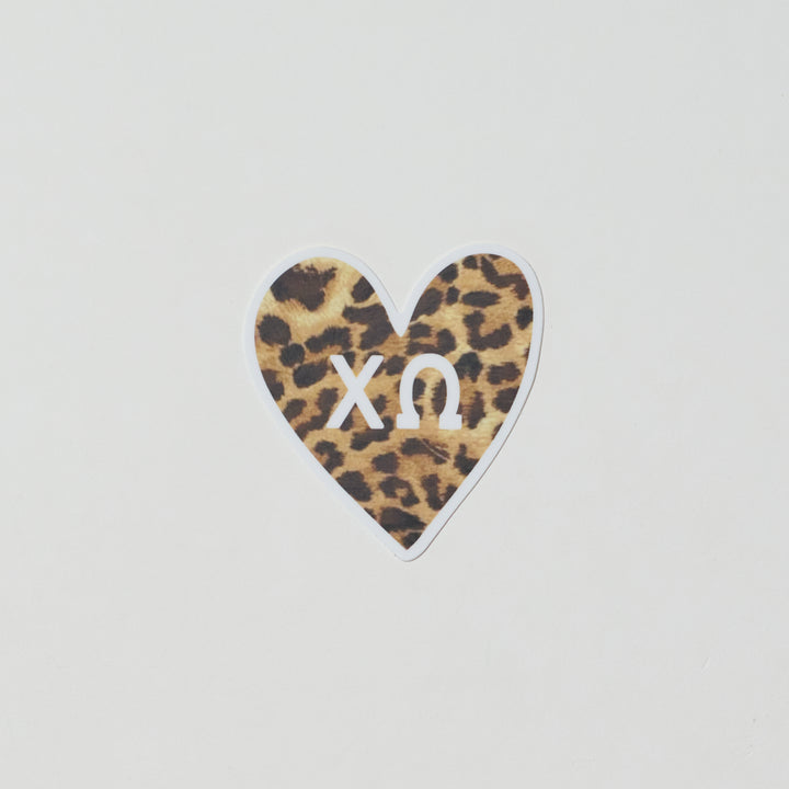 Cheetah Heart Sorority Sticker