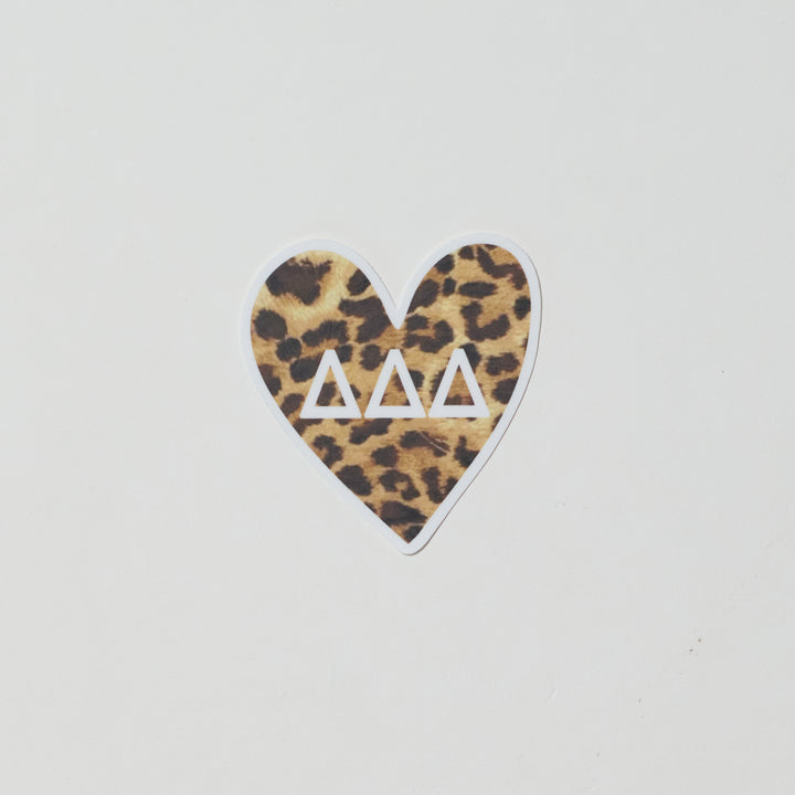 Cheetah Heart Sorority Sticker