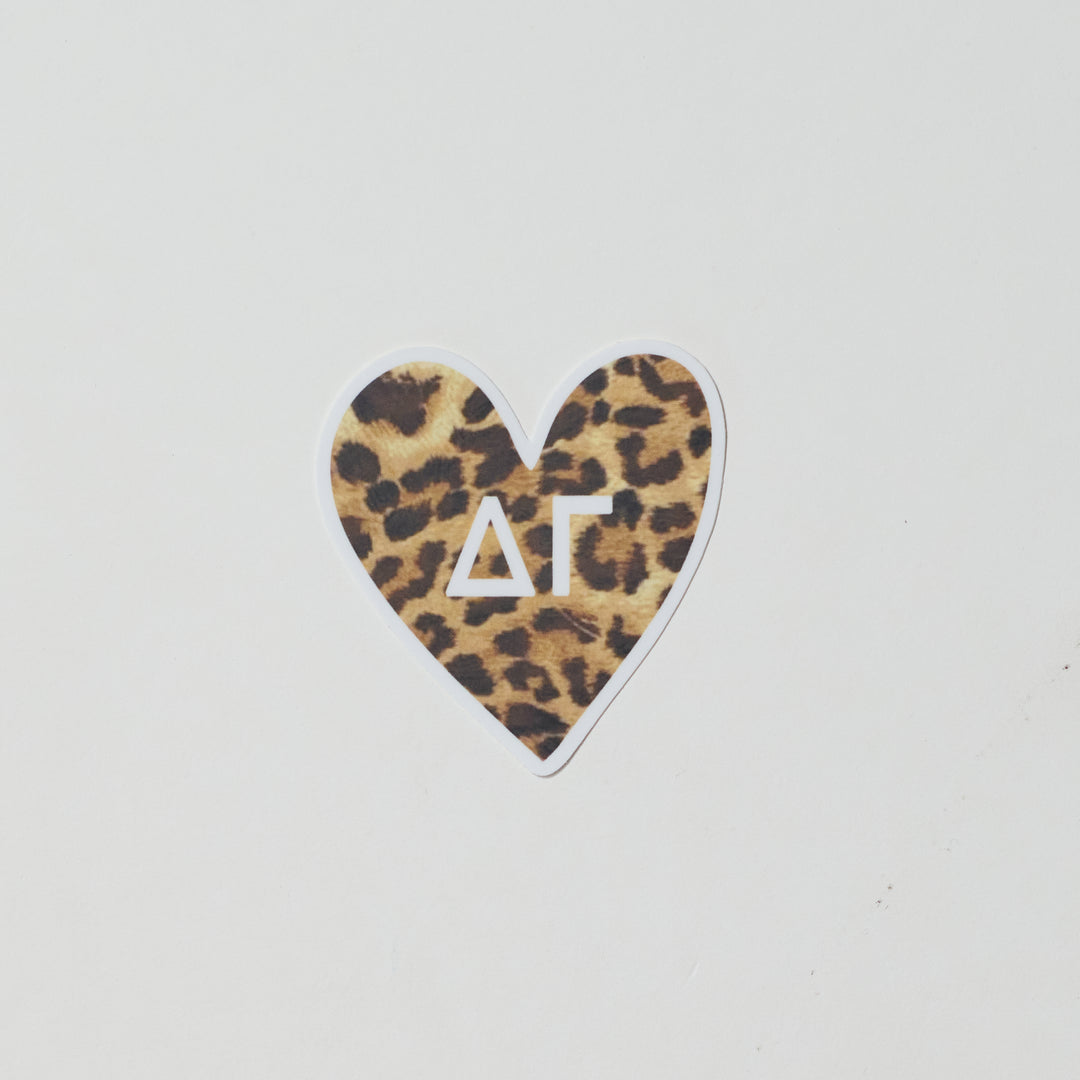 Cheetah Heart Sorority Sticker