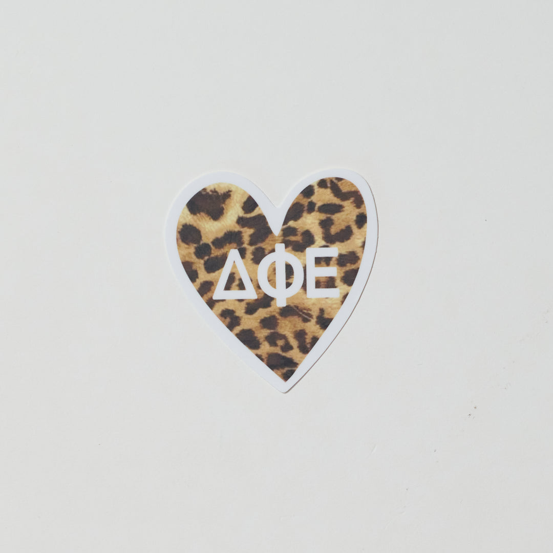 Cheetah Heart Sorority Sticker