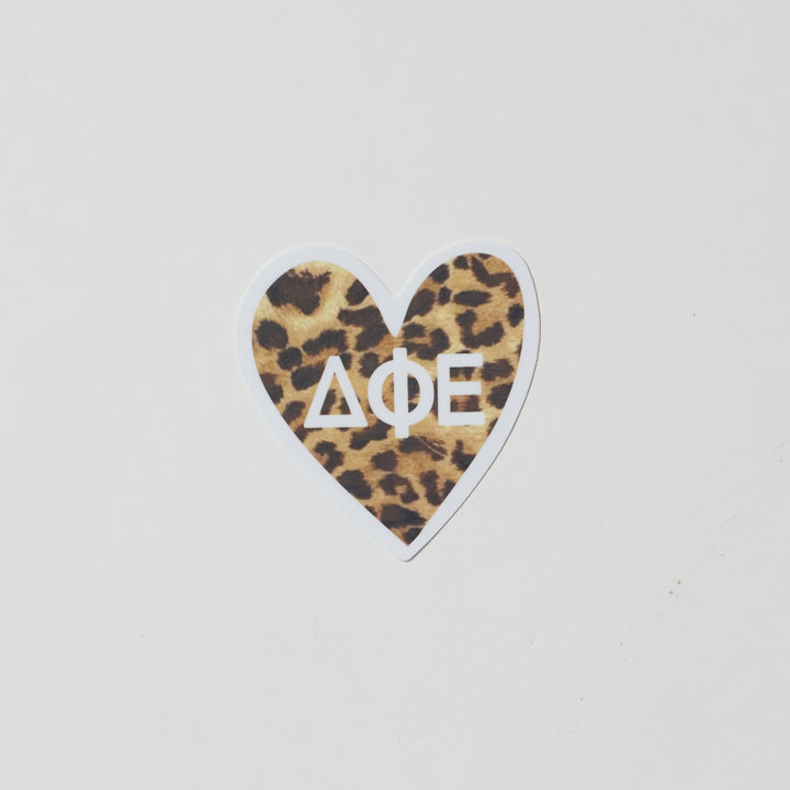 Cheetah Heart Sorority Sticker