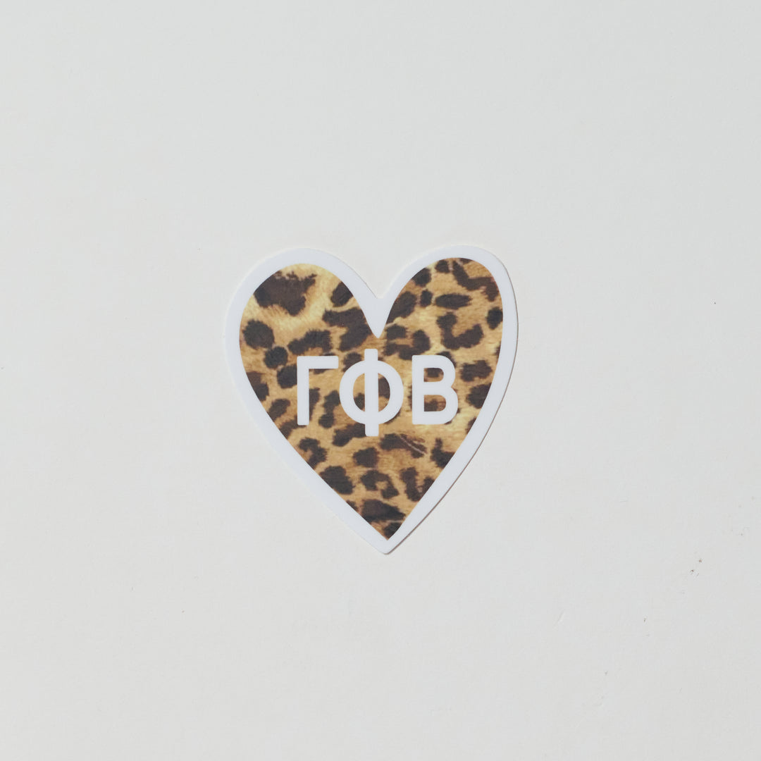 Cheetah Heart Sorority Sticker