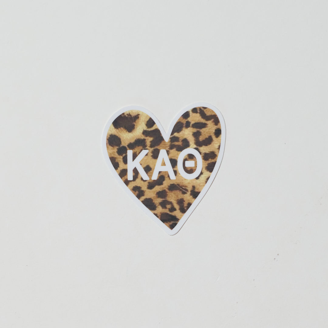 Cheetah Heart Sorority Sticker