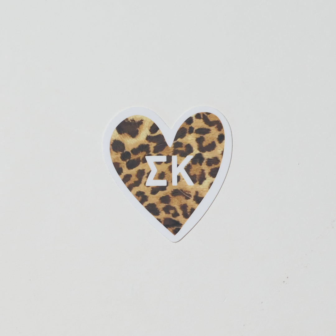 Cheetah Heart Sorority Sticker