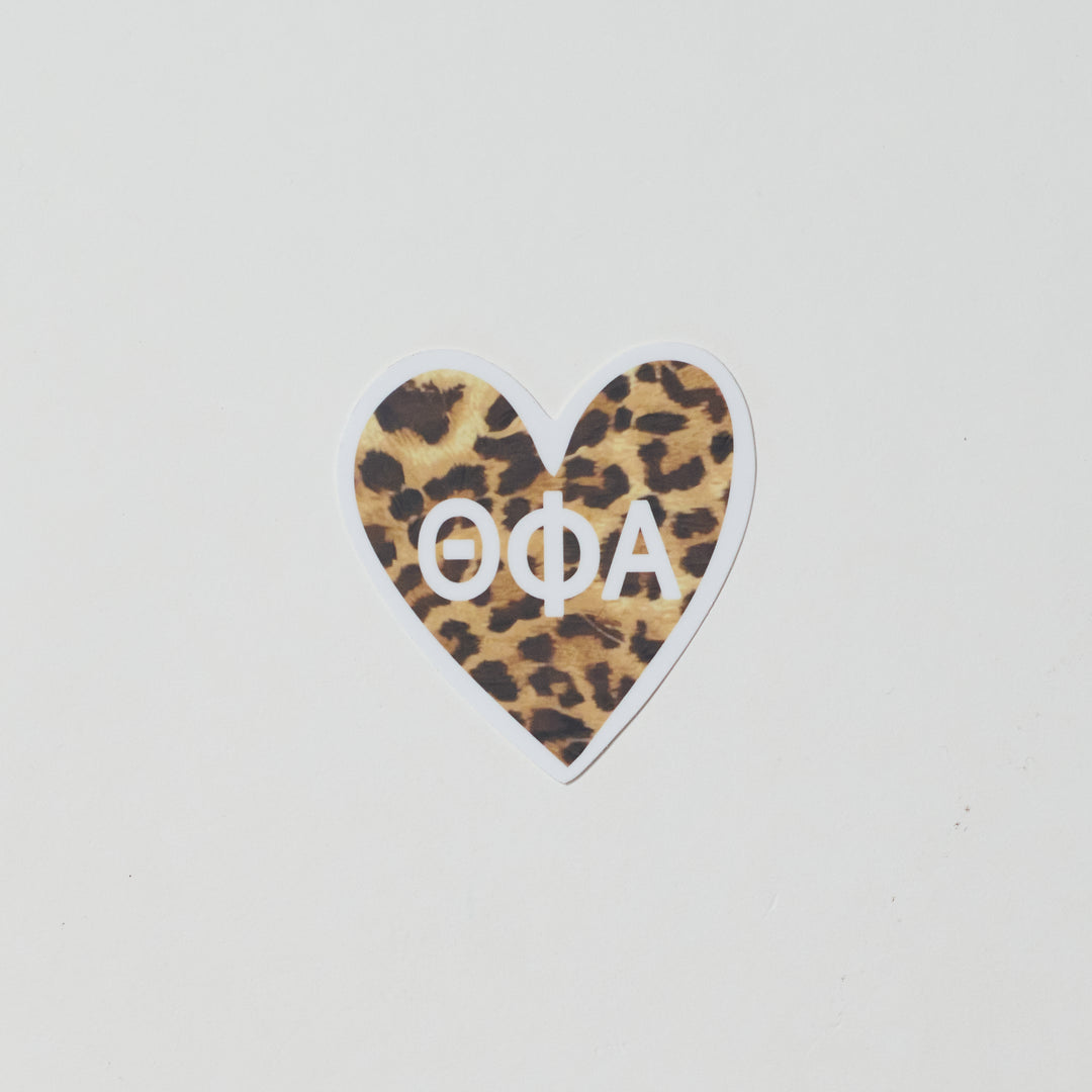 Cheetah Heart Sorority Sticker