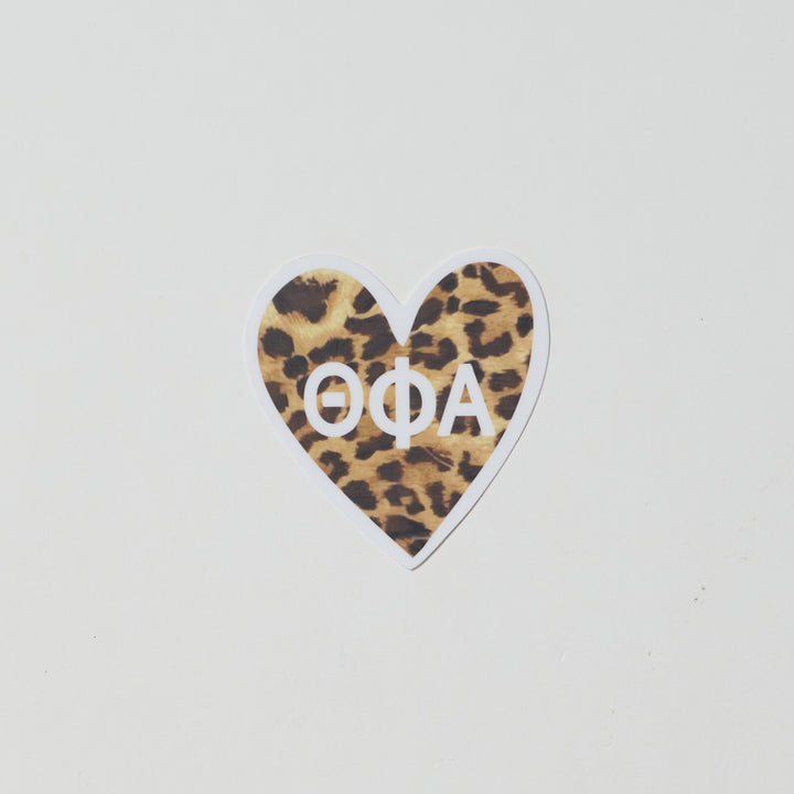 Cheetah Heart Sorority Sticker