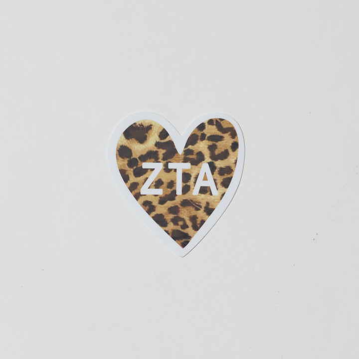 Cheetah Heart Sorority Sticker