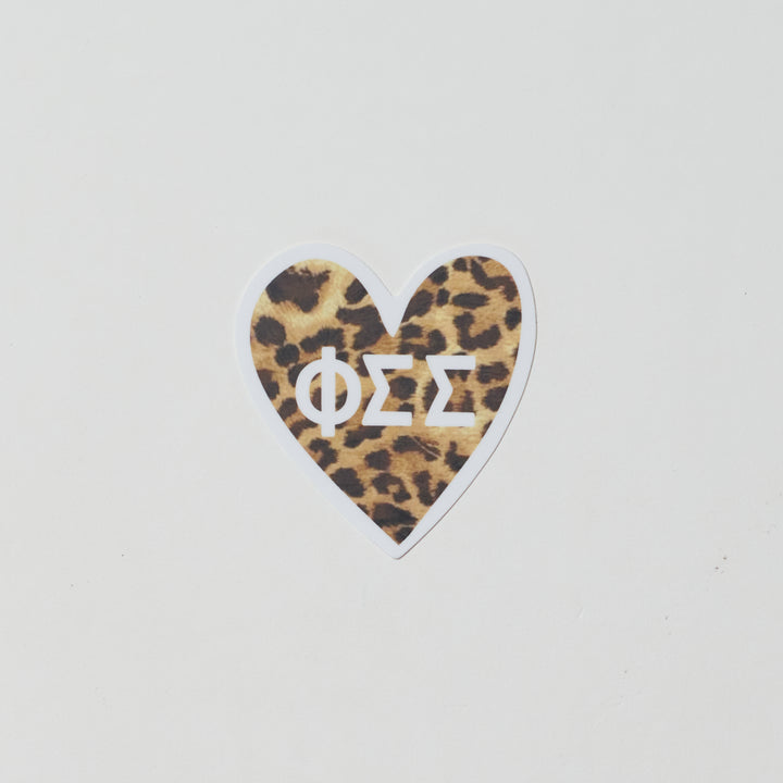 Cheetah Heart Sorority Sticker