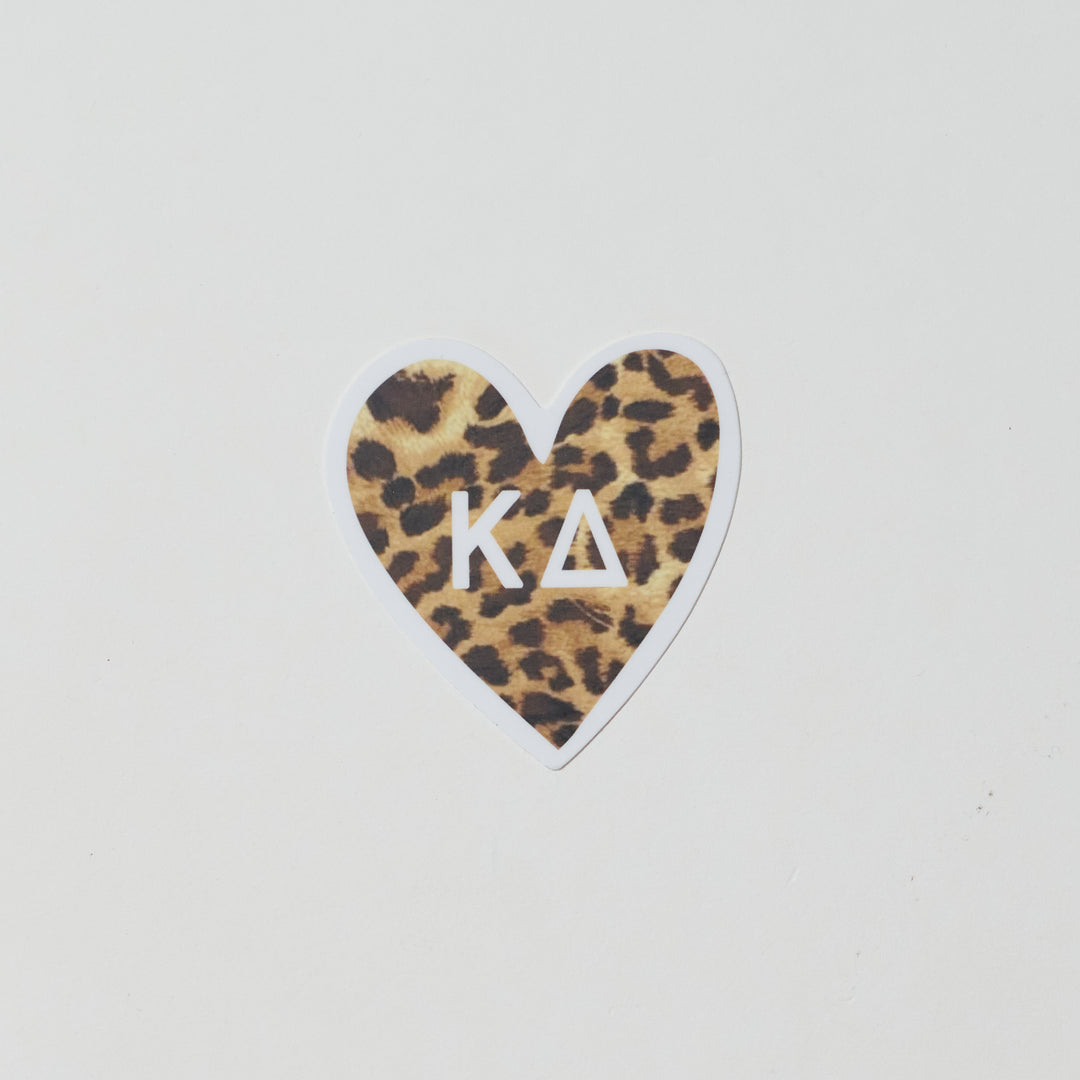 Cheetah Heart Sorority Sticker