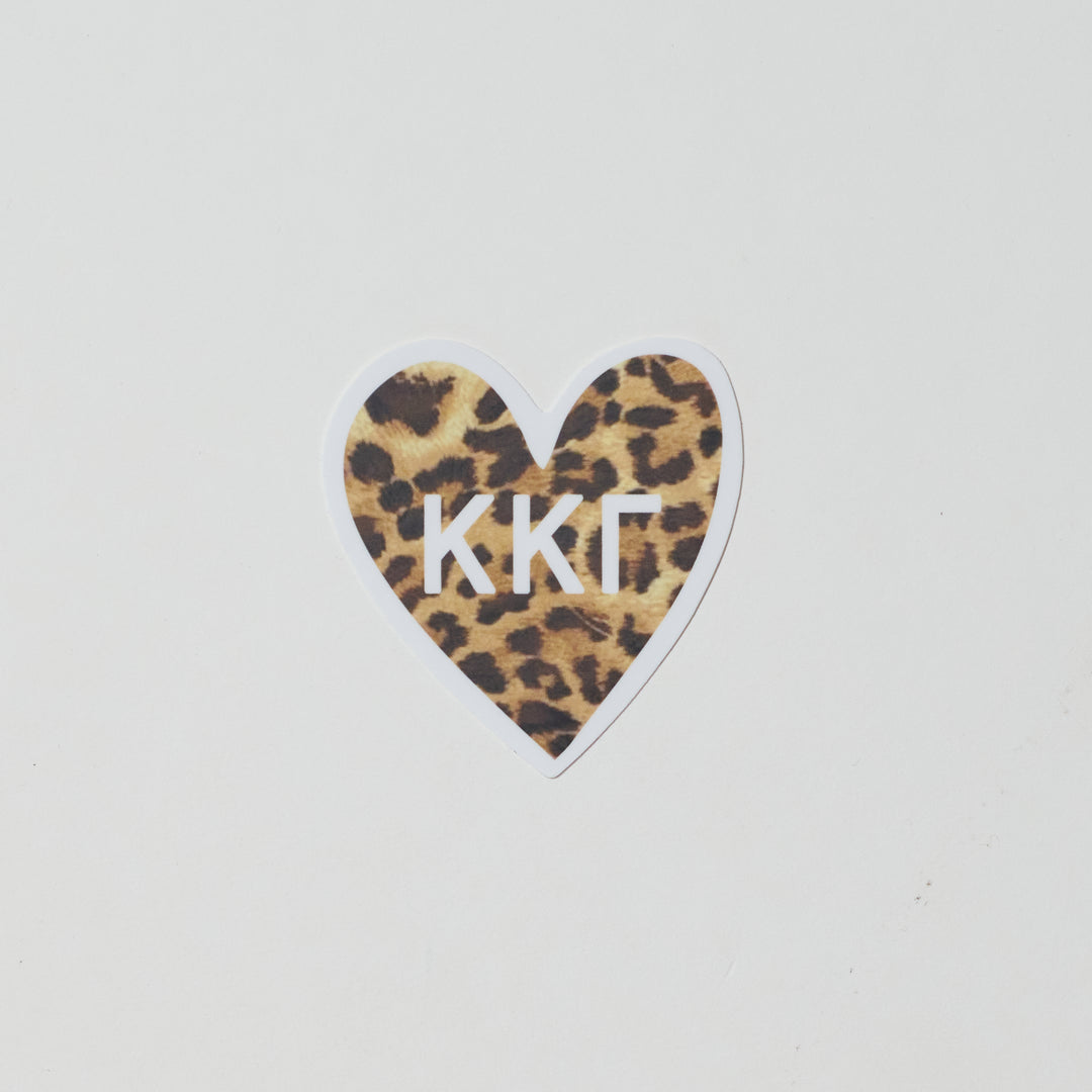 Cheetah Heart Sorority Sticker