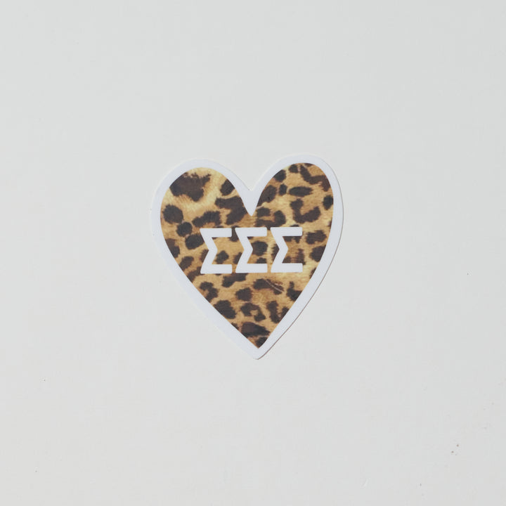 Cheetah Heart Sorority Sticker