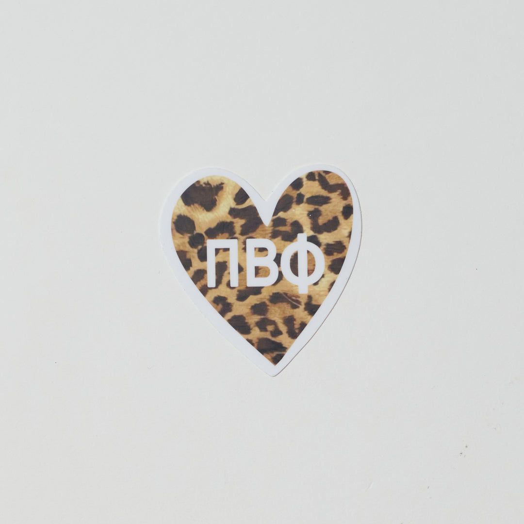 Cheetah Heart Sorority Sticker