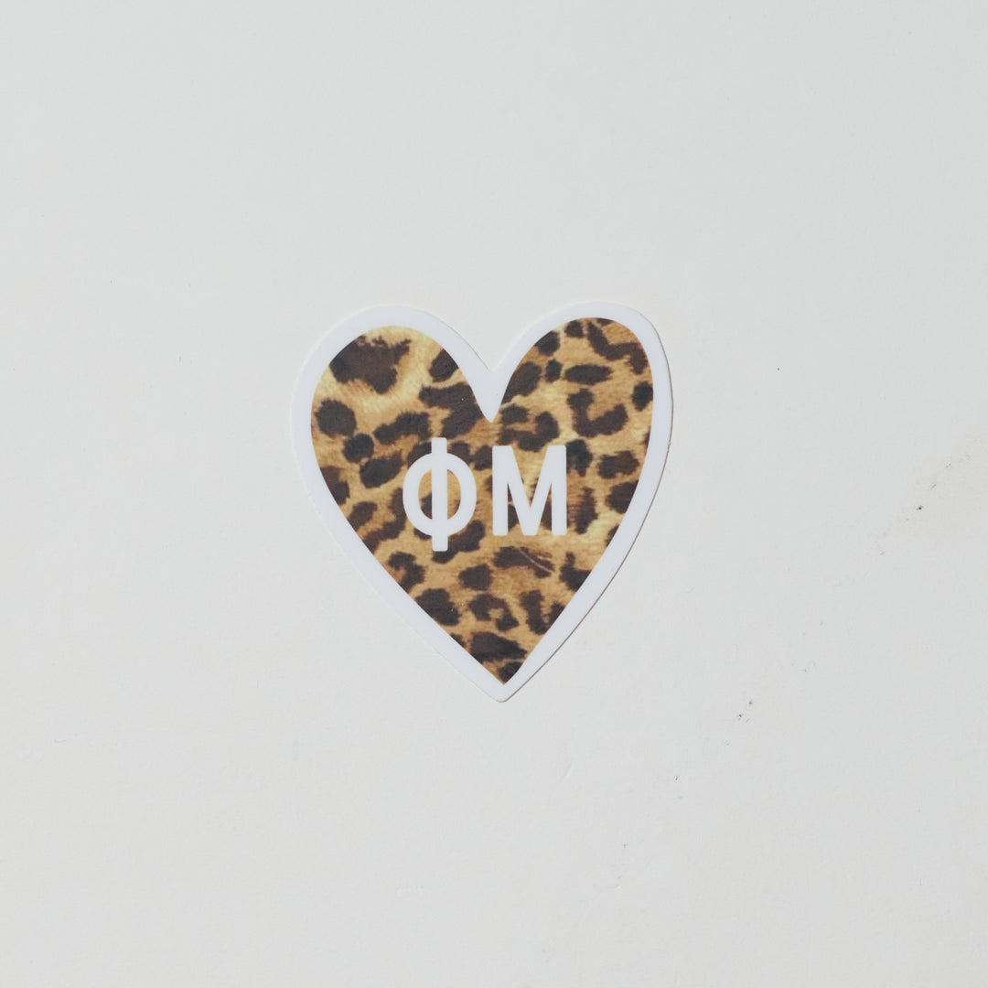 Cheetah Heart Sorority Sticker