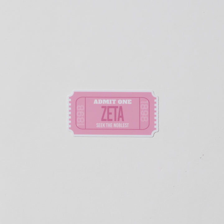 Admission Ticket Sorority Sticker