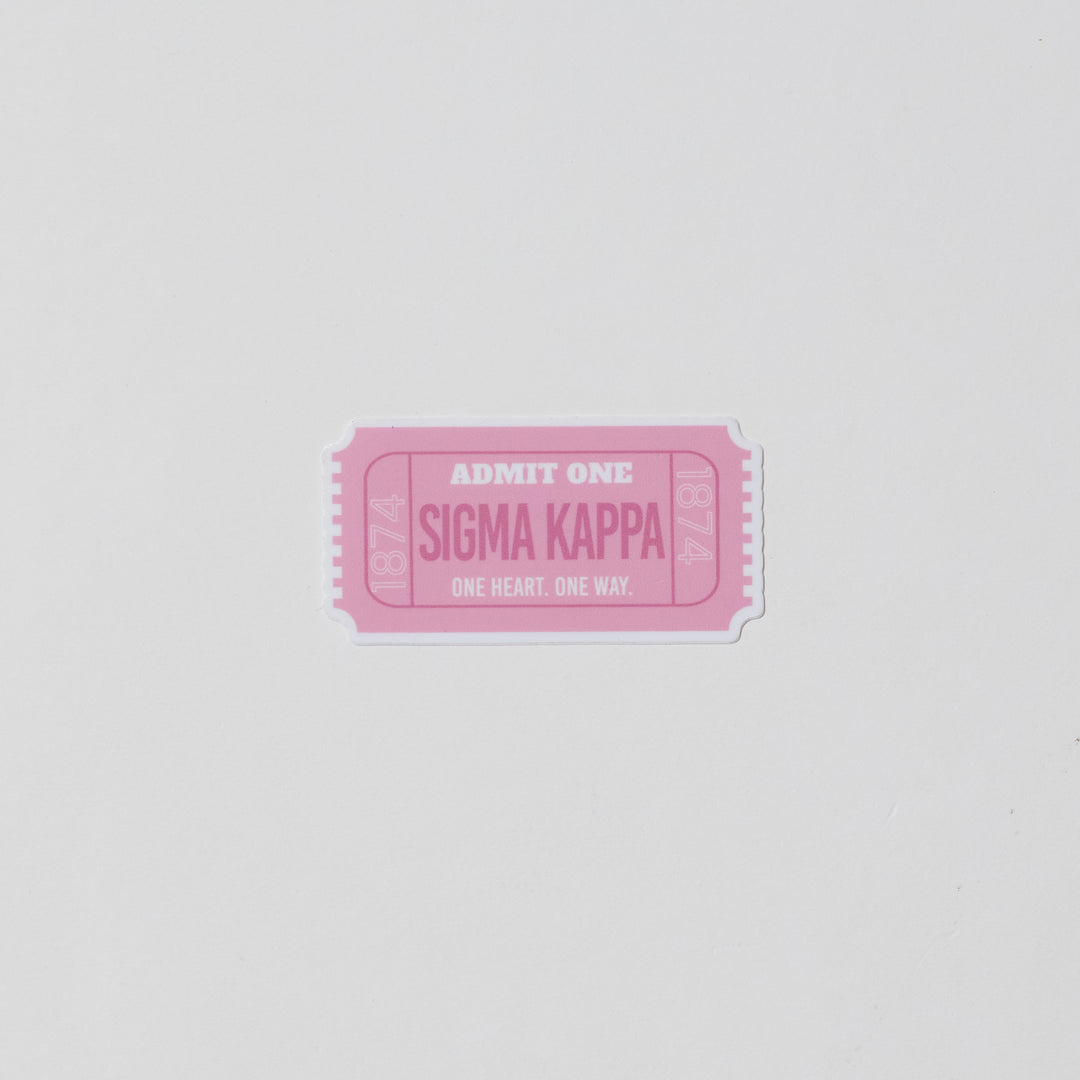 Admission Ticket Sorority Sticker