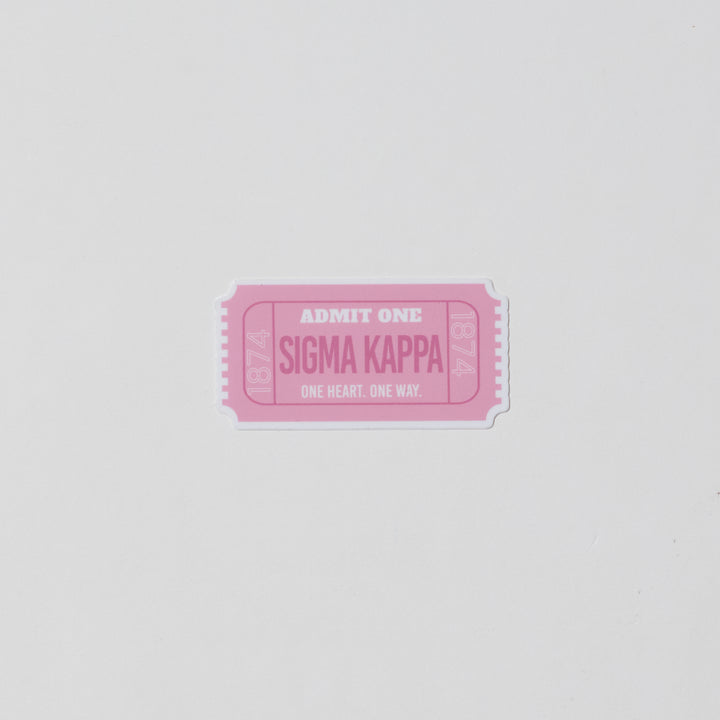 Admission Ticket Sorority Sticker