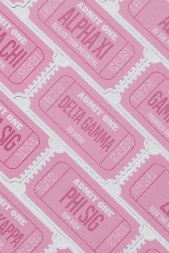 Admission Ticket Sorority Sticker