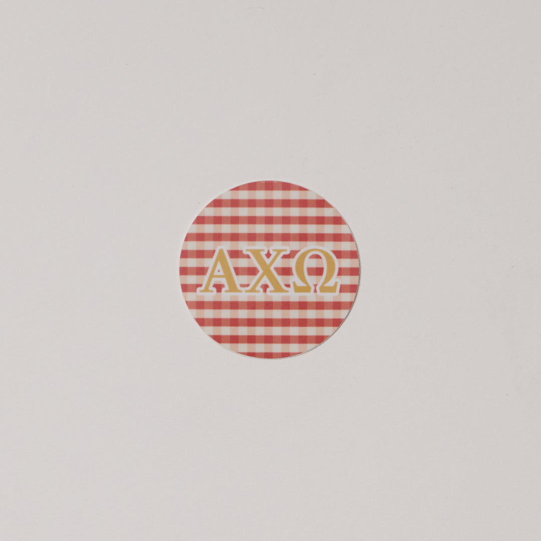 Gingham Circle Sorority Sticker