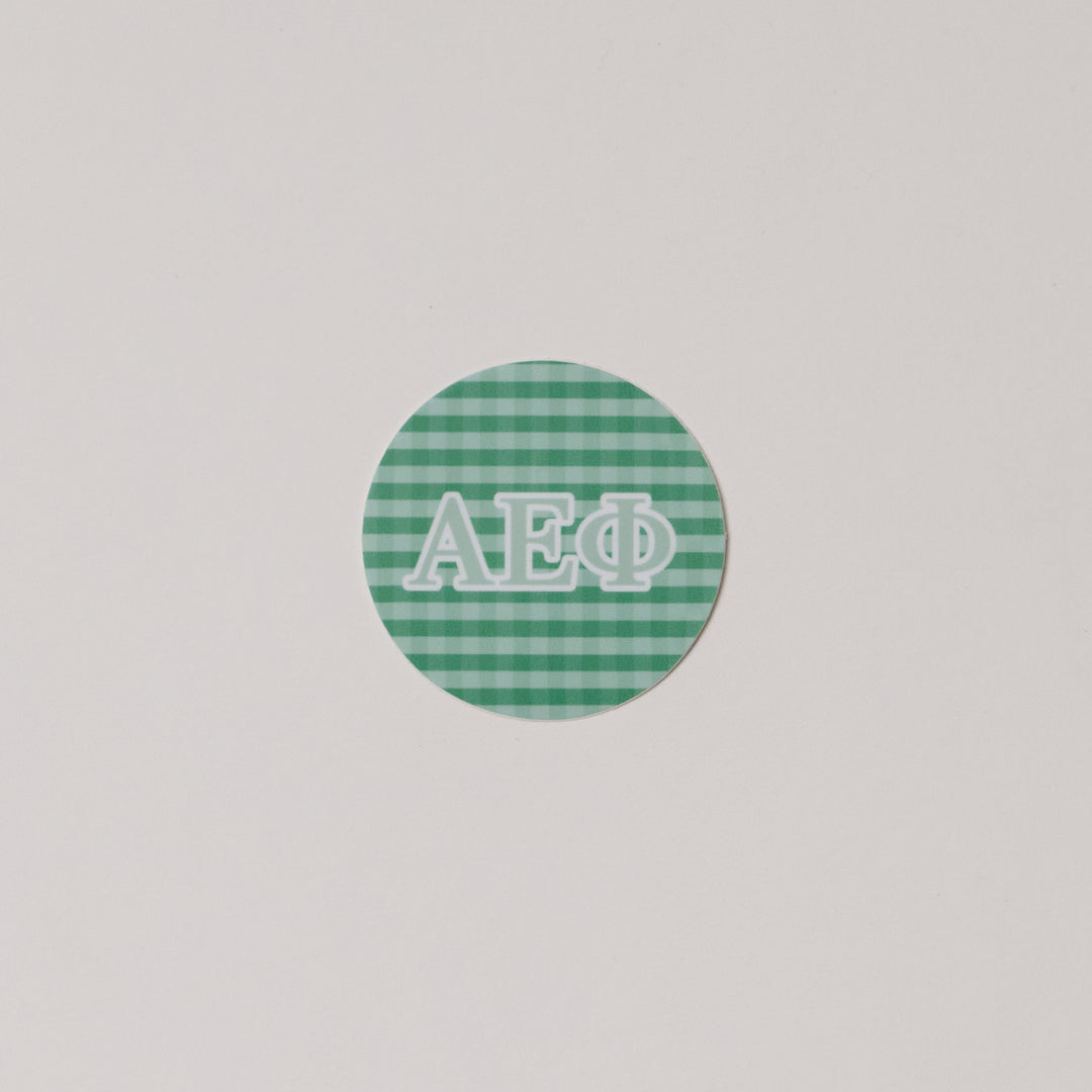 Gingham Circle Sorority Sticker