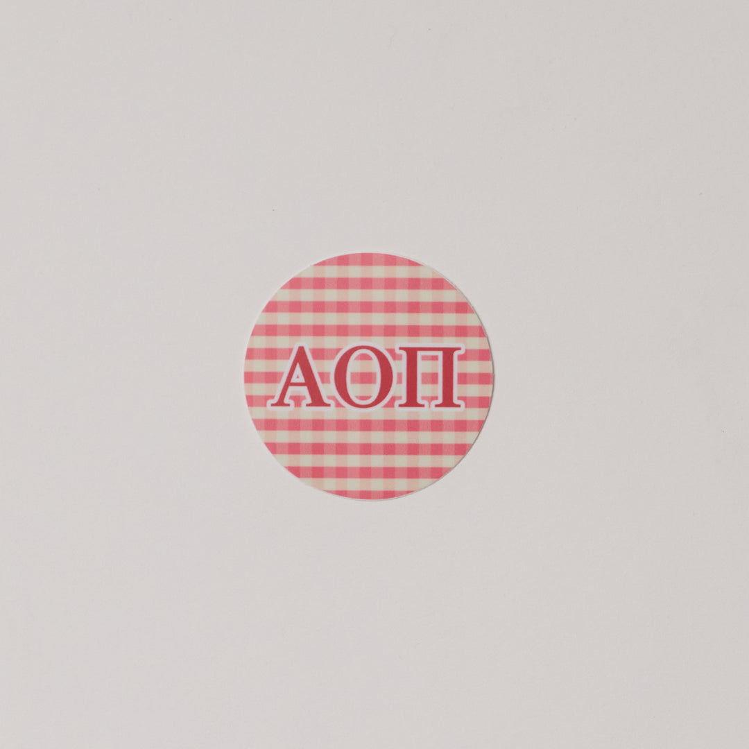 Gingham Circle Sorority Sticker