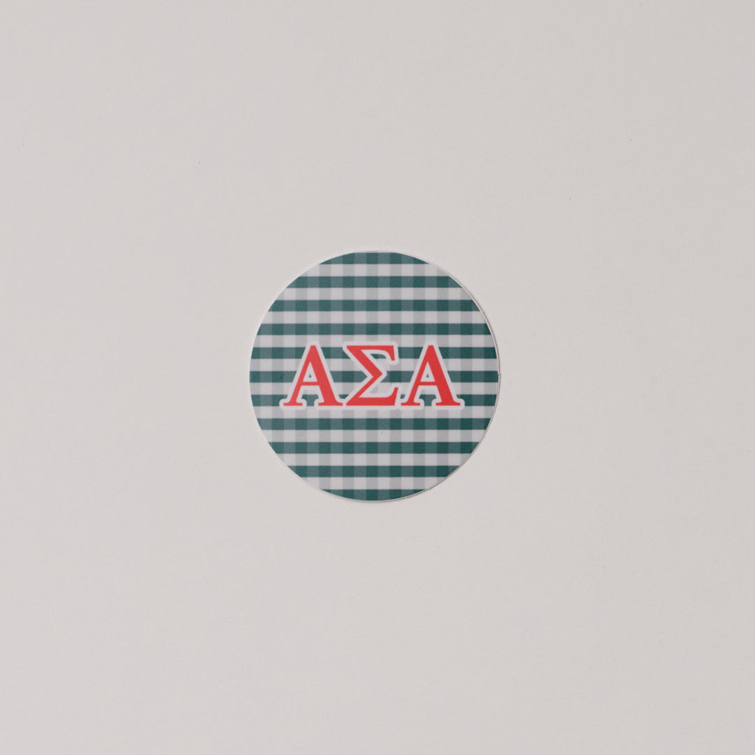 Gingham Circle Sorority Sticker
