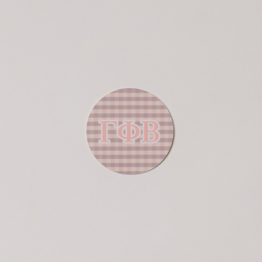 Gingham Circle Sorority Sticker