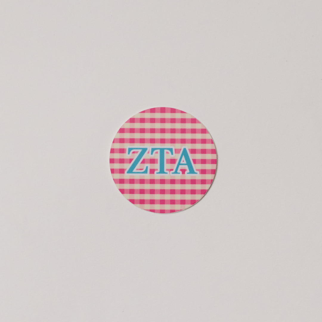 Gingham Circle Sorority Sticker