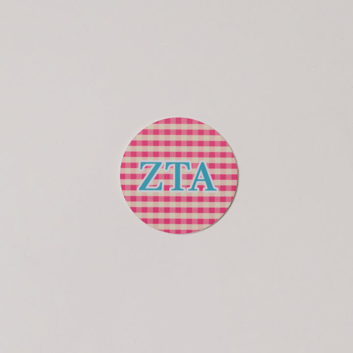 Gingham Circle Sorority Sticker