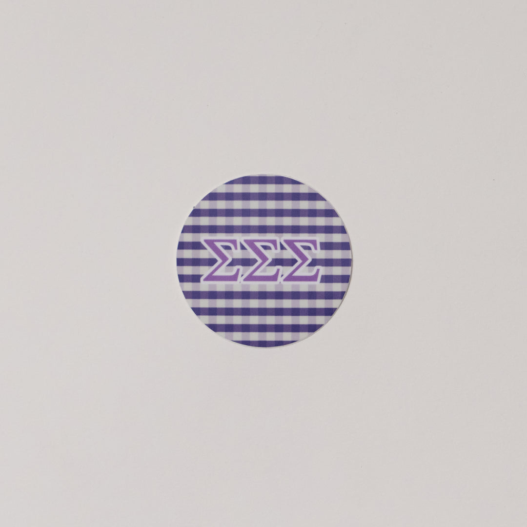 Gingham Circle Sorority Sticker