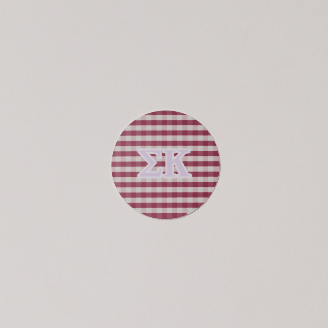 Gingham Circle Sorority Sticker
