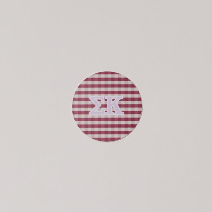 Gingham Circle Sorority Sticker