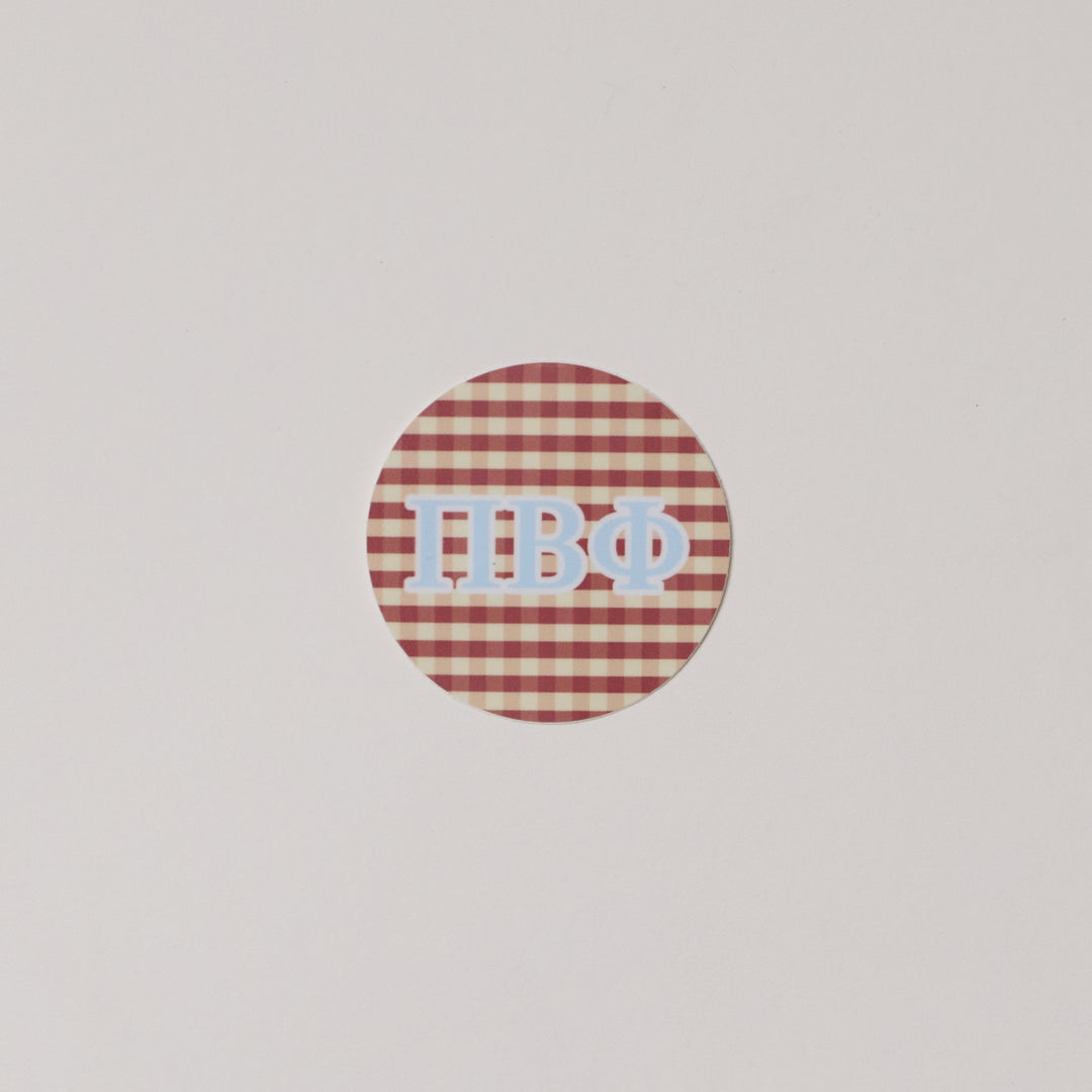 Gingham Circle Sorority Sticker
