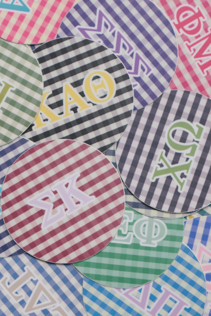 Gingham Circle Sorority Sticker