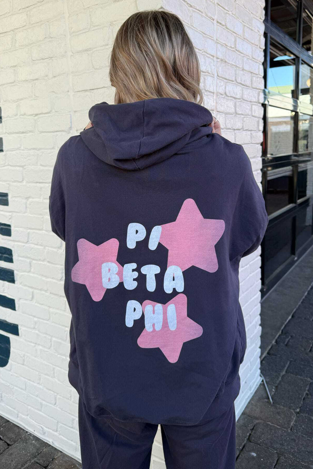 Midnight Sky Pink Star Sorority Light Weight Hoodie