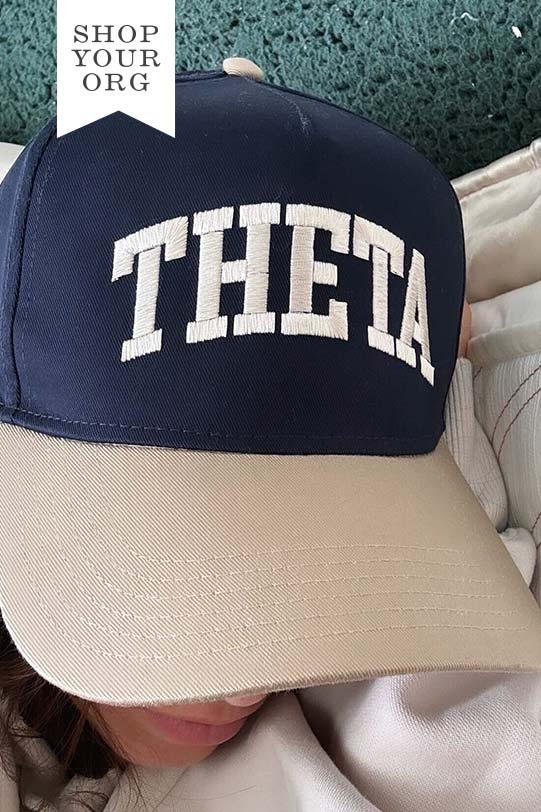 Khaki/Navy Two-Toned Embroidered Sorority Hat