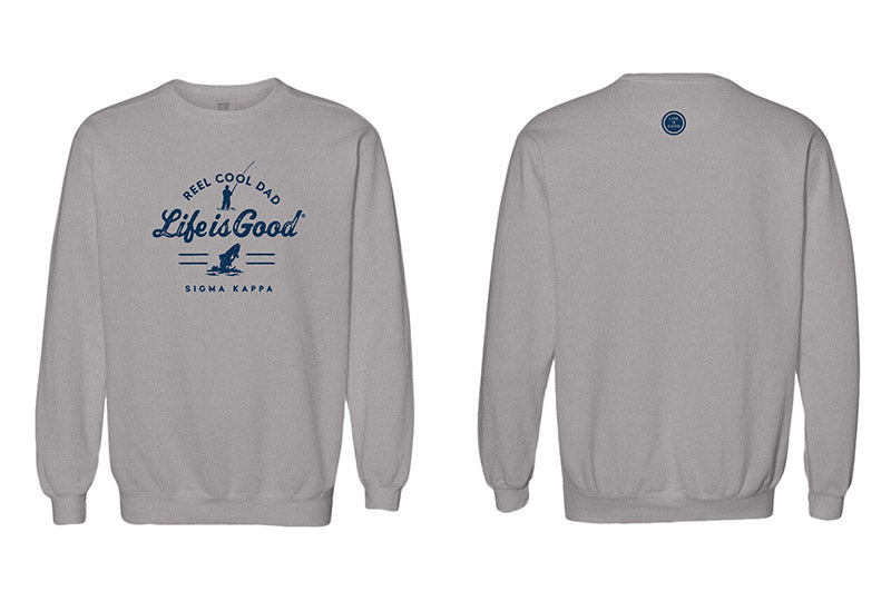 LIFE IS GOOD® Reel Cool Sorority Dad Crewneck