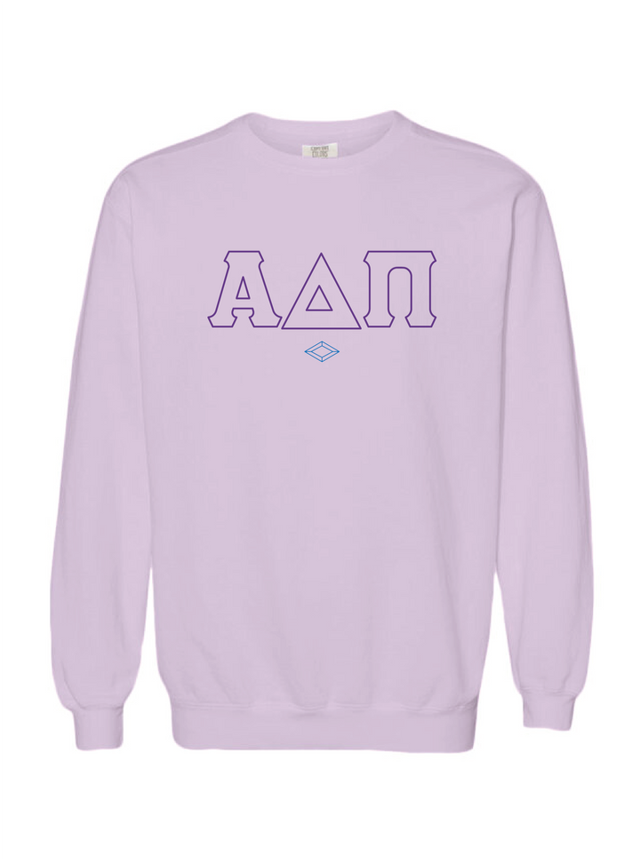 Embroidered Orchid Alpha Delta Pi Crewneck