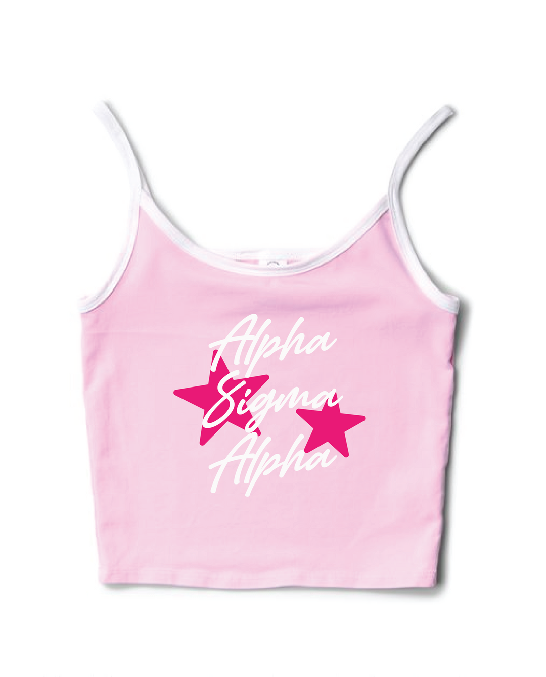 Hot Pink Star Bubblegum/White Contrast Sorority Tank